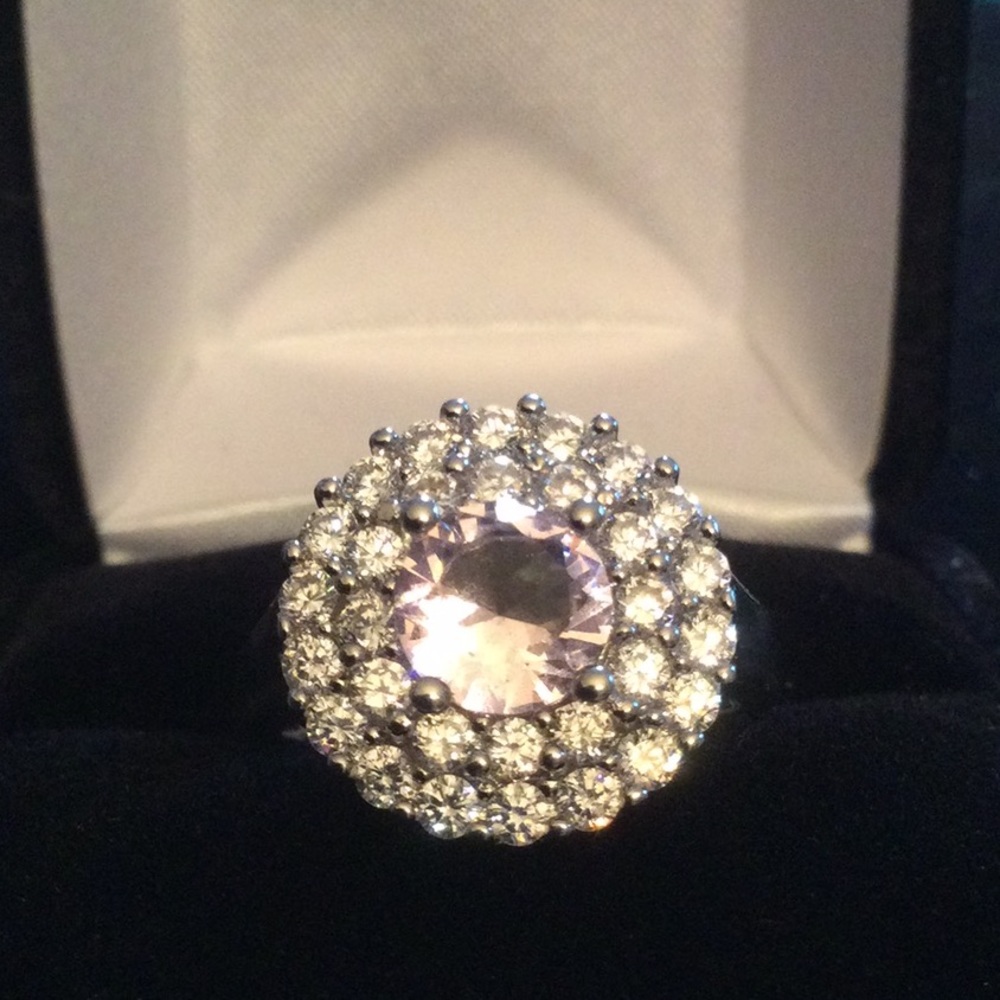 Princess Style Pink Kunzite Quartz Ring